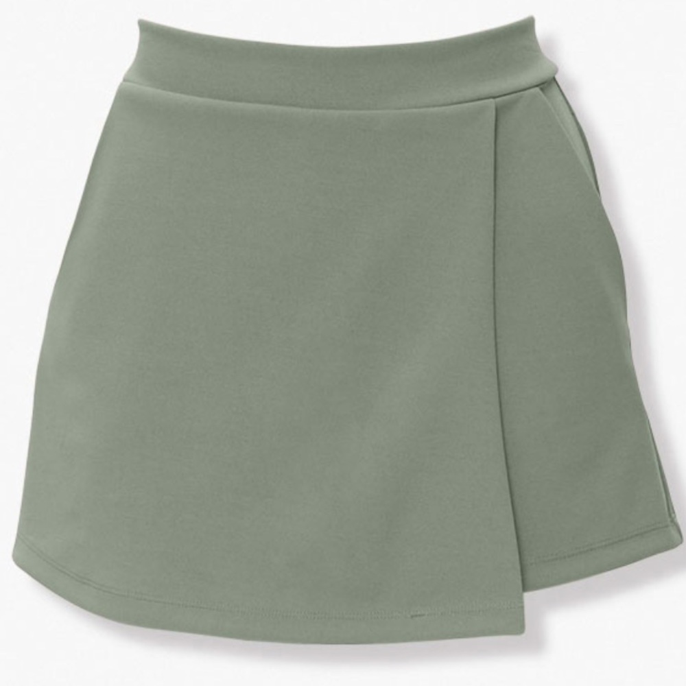 Textured Wrap-Front Skort